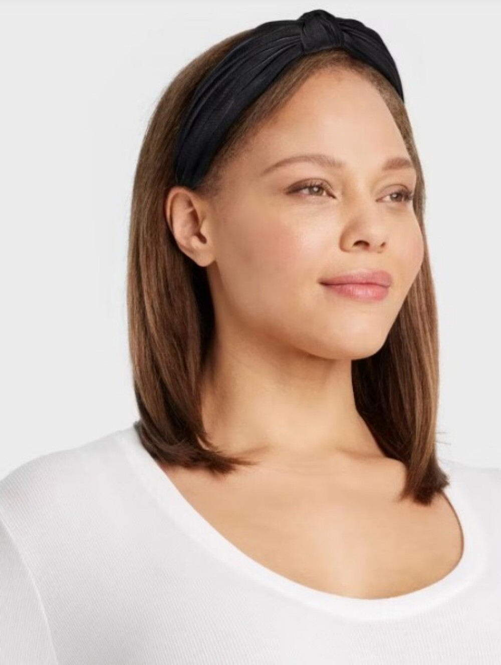 Satin Knot Headband Black - Picture 3 of 4